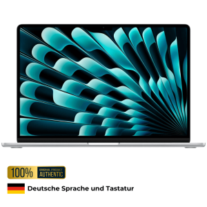 Apple 2024 15" MacBook Air Laptop mit M3 Chip: 15,3" Liquid Retina Display, 8 GB gemeinsamer Arbeitsspeicher, 512 GB SSD Speicher, beleuchtete Tastatur, 1080p FaceTime HD Kamera, Touch ID, Silber
